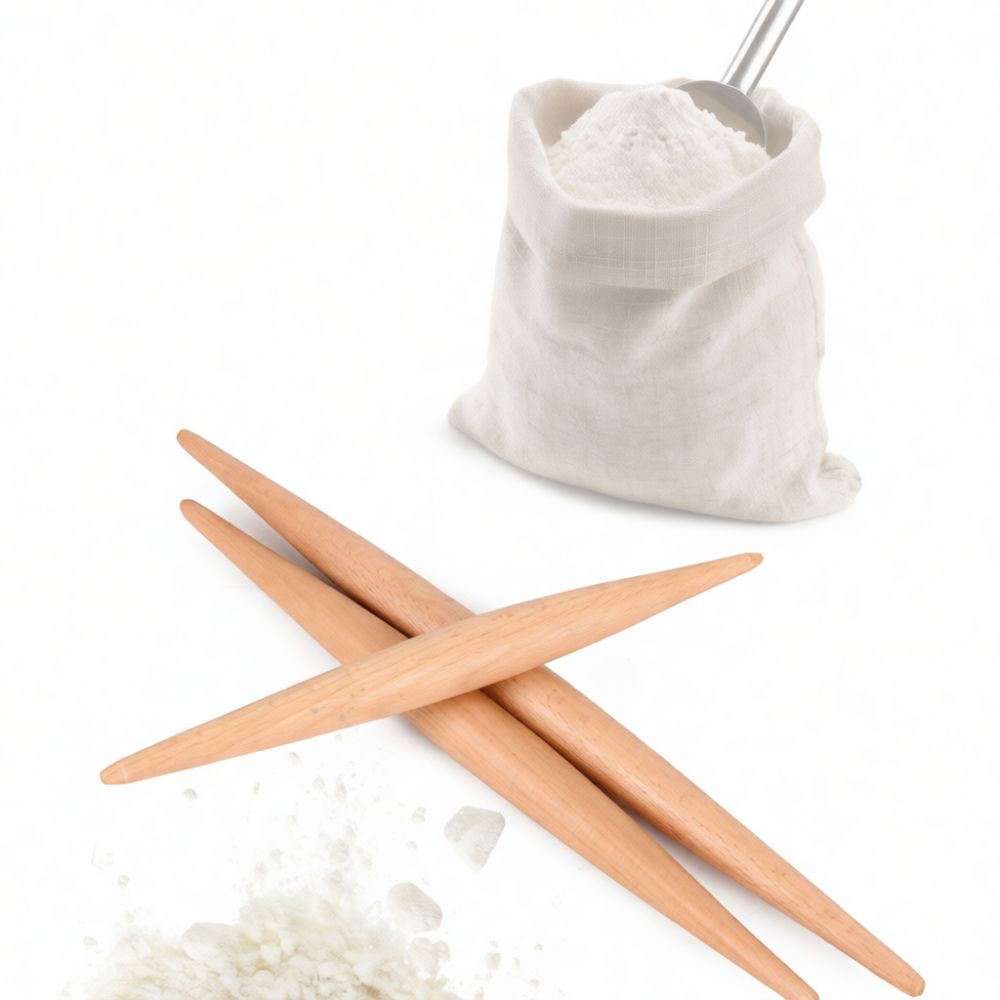 Kitchen Roller Baking - Wytrzymały drewniany wałek do ciasta z