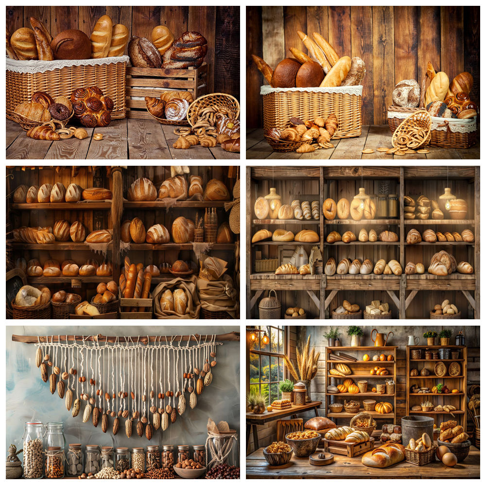 Kitchen Baking Background - Tło fotograficzne do zdjęć: pieczenie chleba,