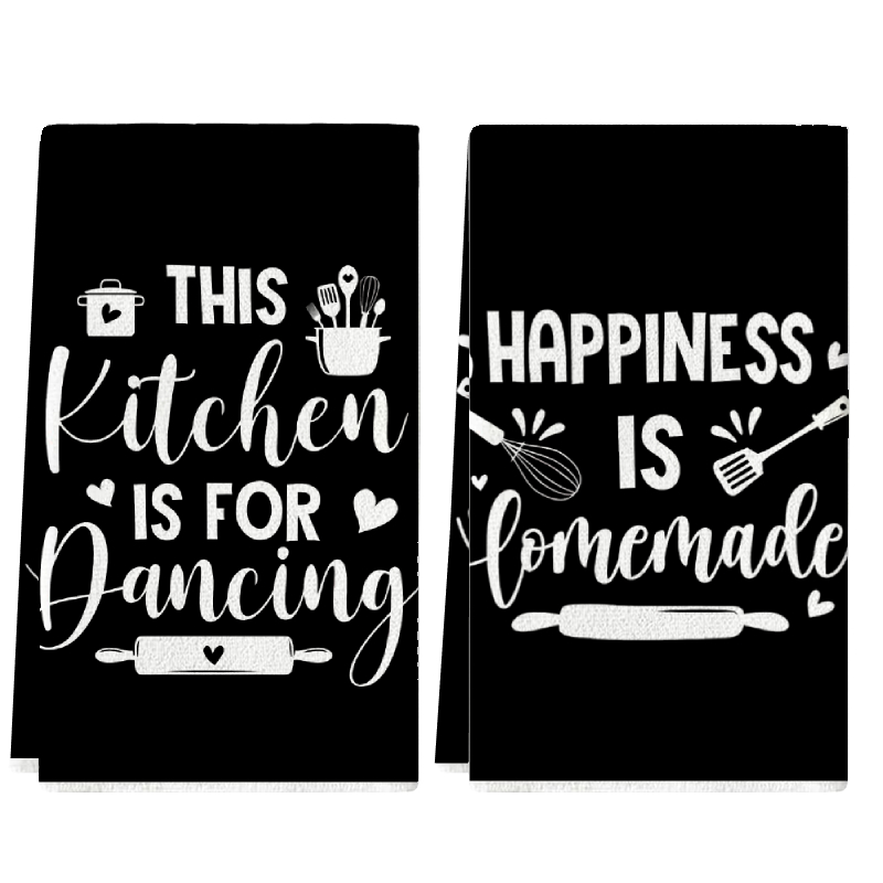 Kitchen Baking Background - 2 szt., Ściereczki kuchenne z zabawnym