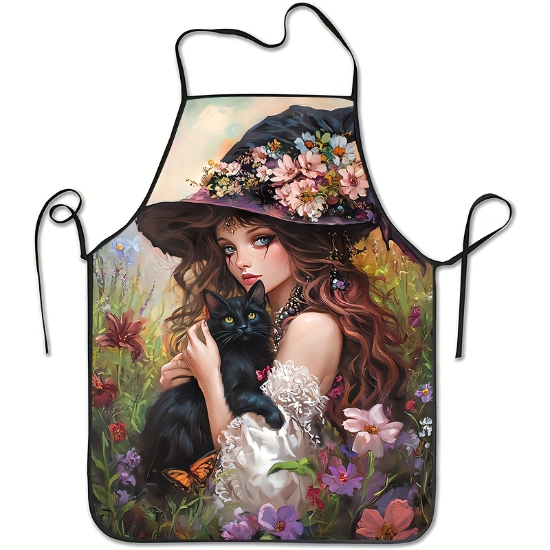 Kitchen Witch Baking - Fartuch z nadrukiem w stylu vintage