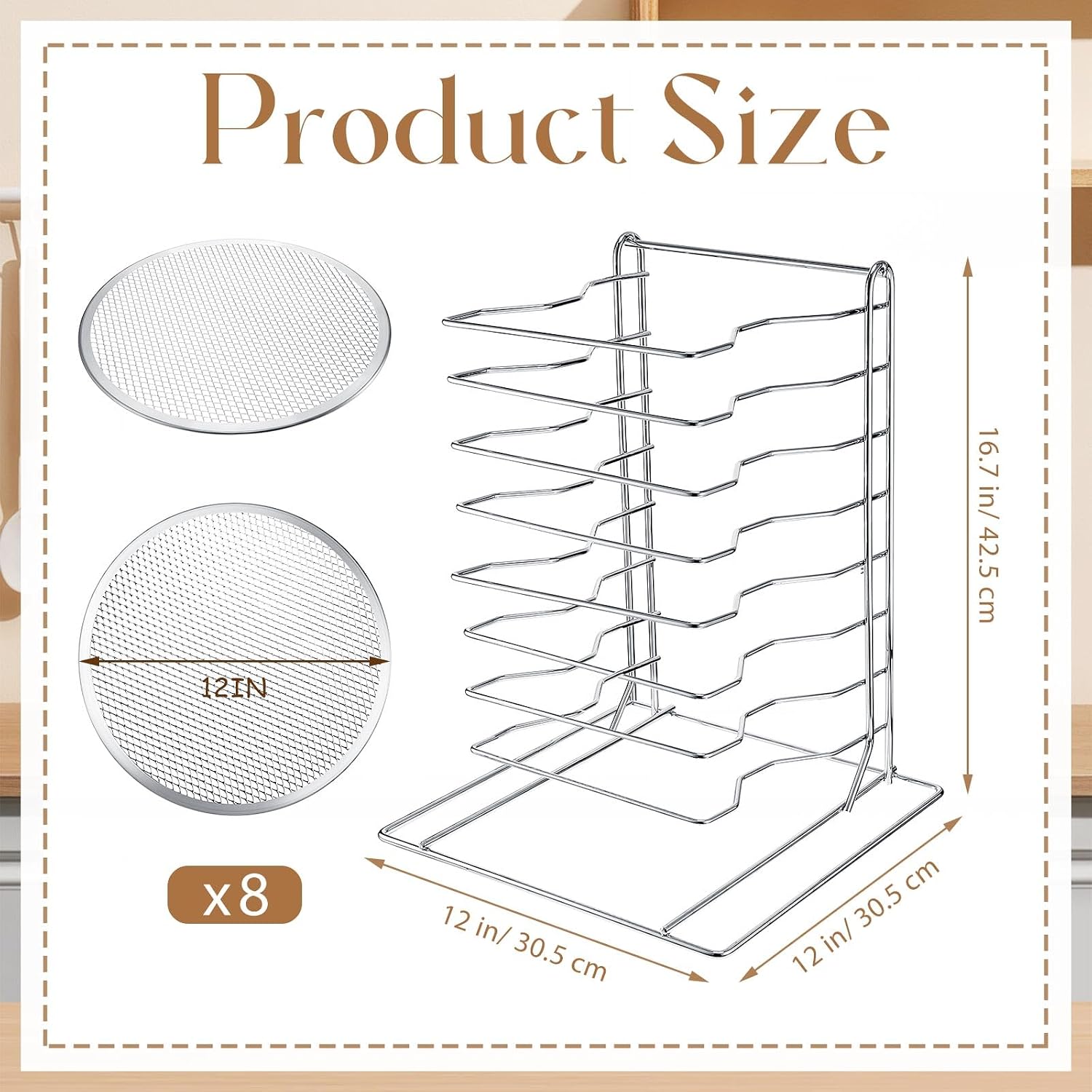 Stojak na pizzę z 8 poziomami  – Kitchen Baking Rack recenzja i cena