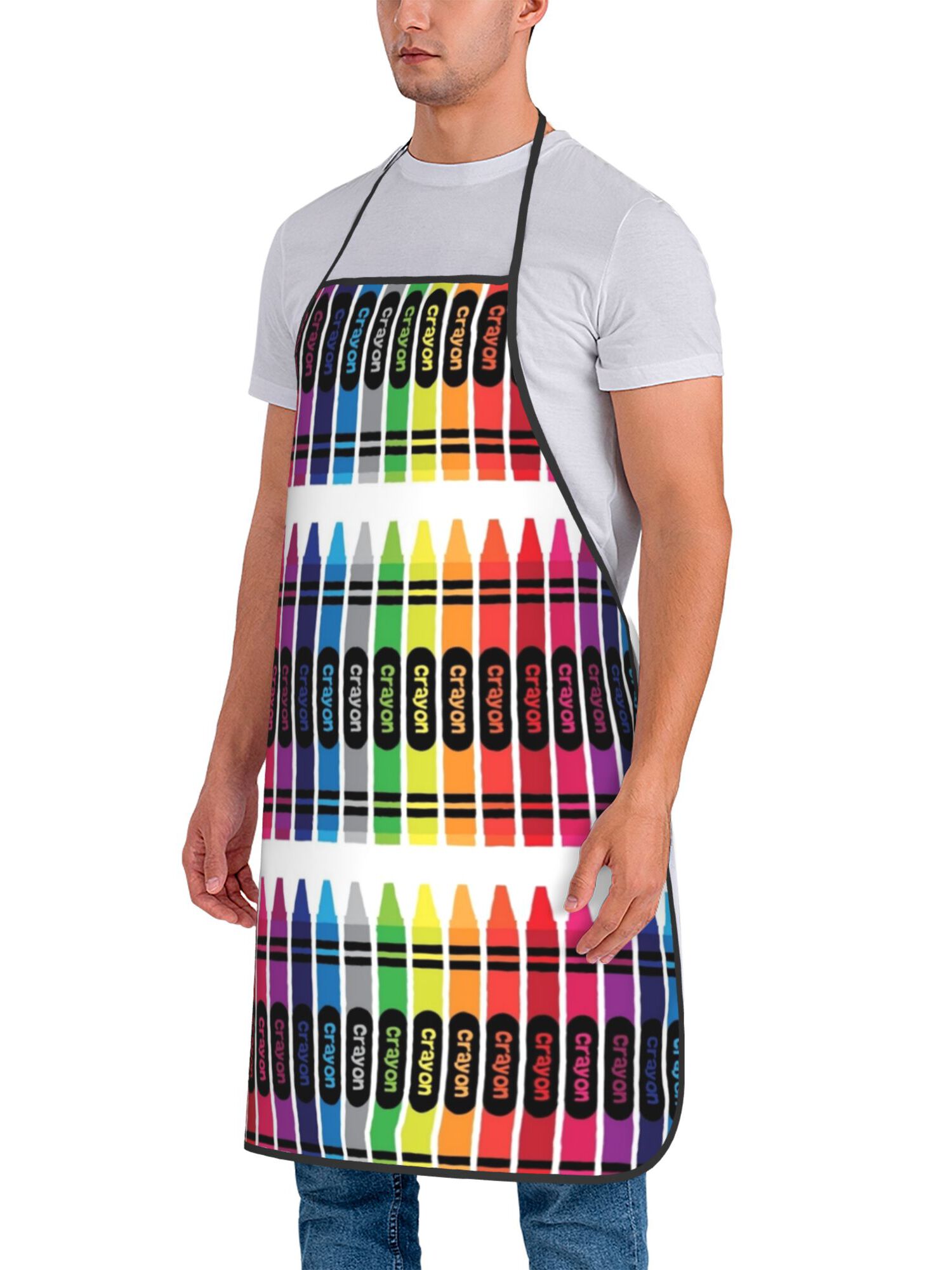 Biały Fartuch z Tęczowymi Pask – Kitchen Baking Background recenzja i cena